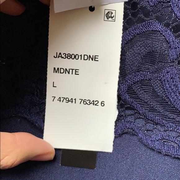 Speechless Juniors' Lace-Top Sheath Evening Dress with pockets! indigo deep blue - Picture 14 of 16